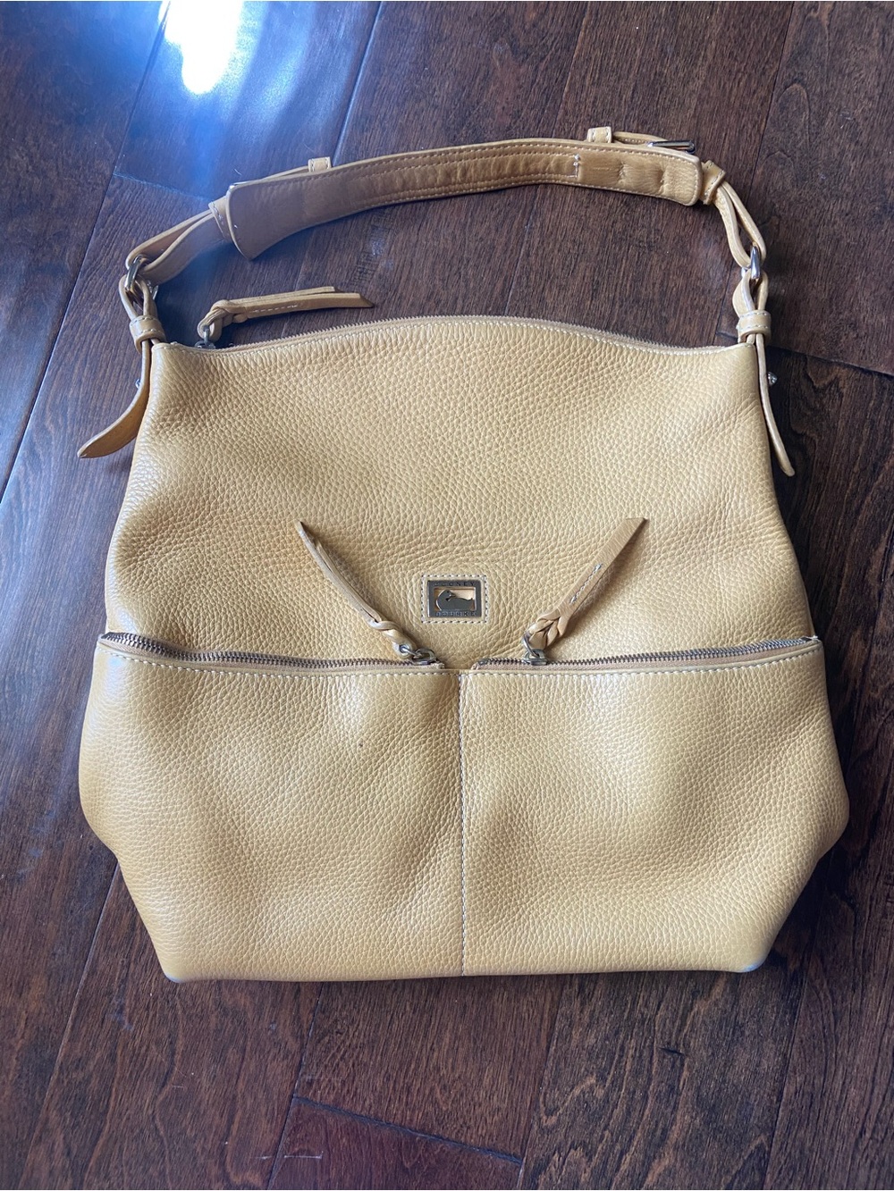 Dooney & Bourke Large Dillen Sac Yellow Leather Hobo Shoulder Bag